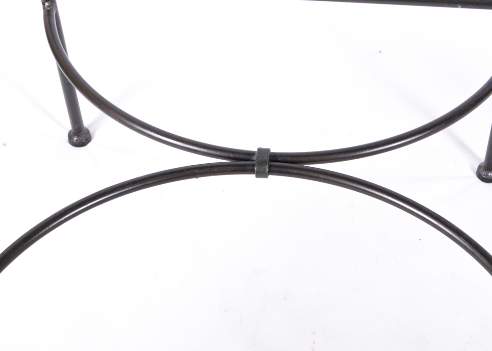 Charleston Forge Wrought Iron and Leather Barstools