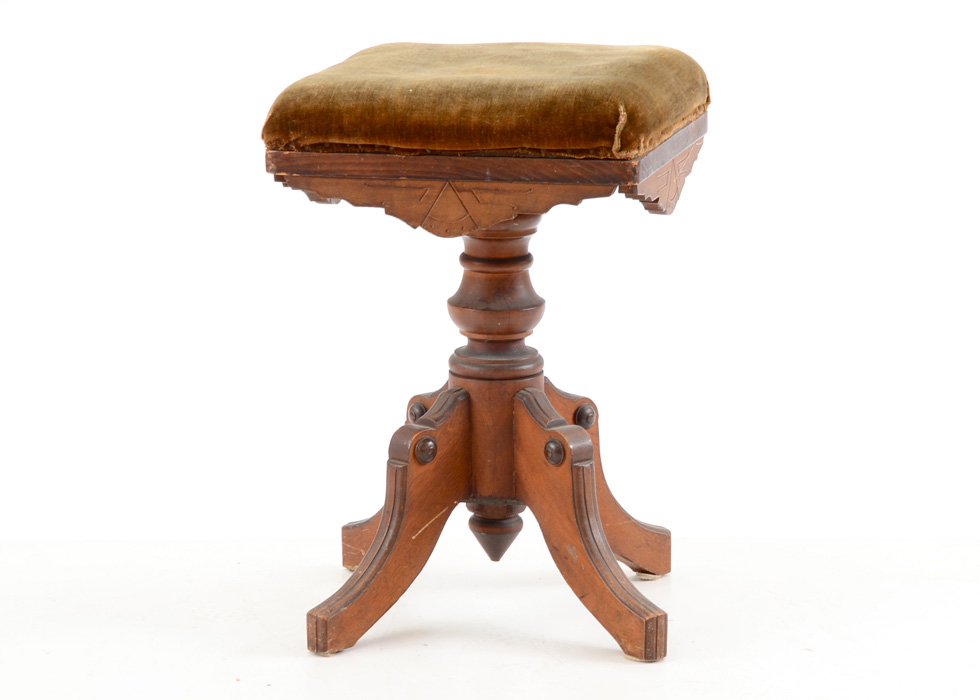 Eastlake Walnut Piano Stool