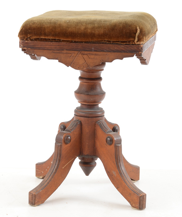 Eastlake Walnut Piano Stool