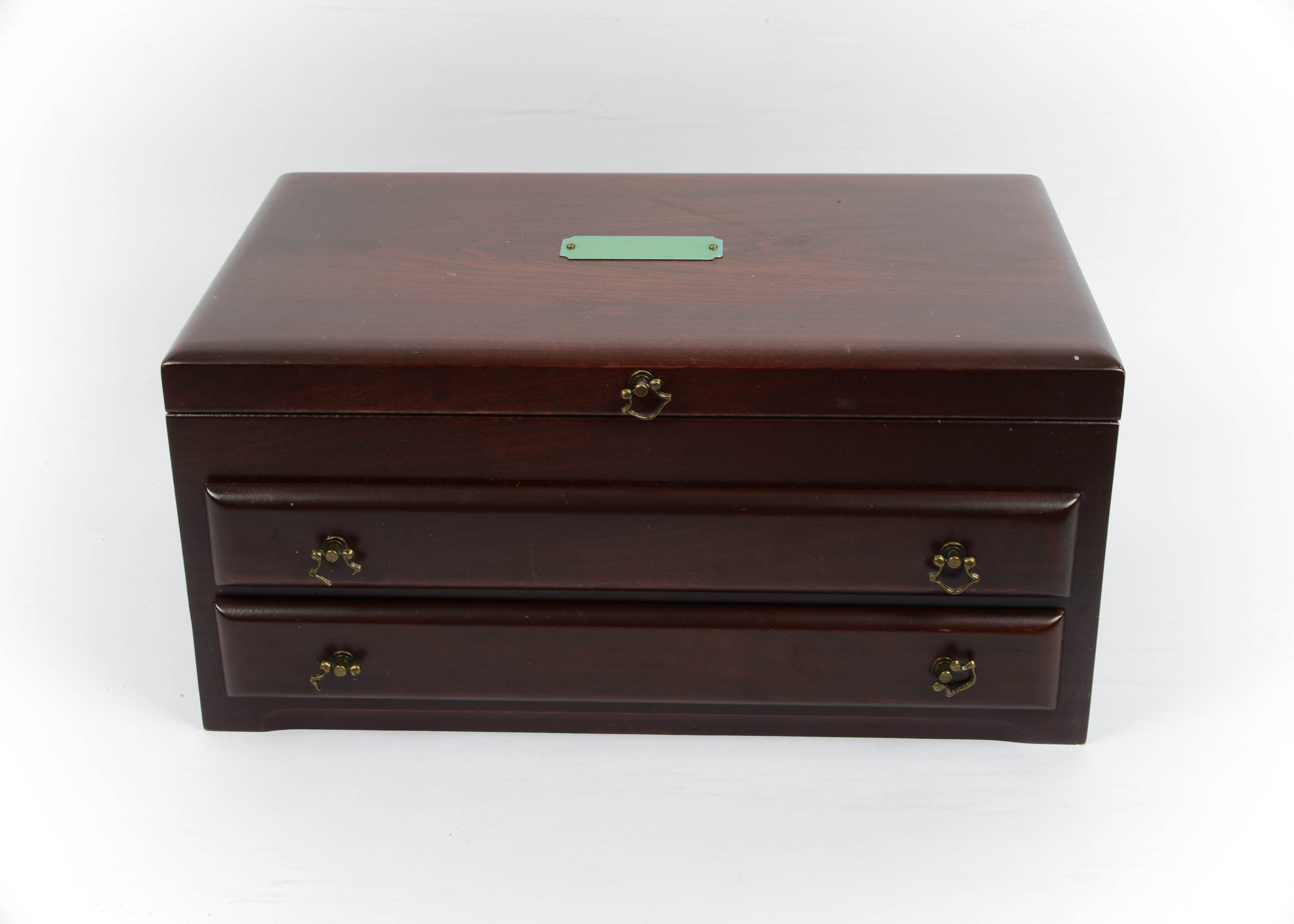 Dark Polished Wood Jewelry Chest