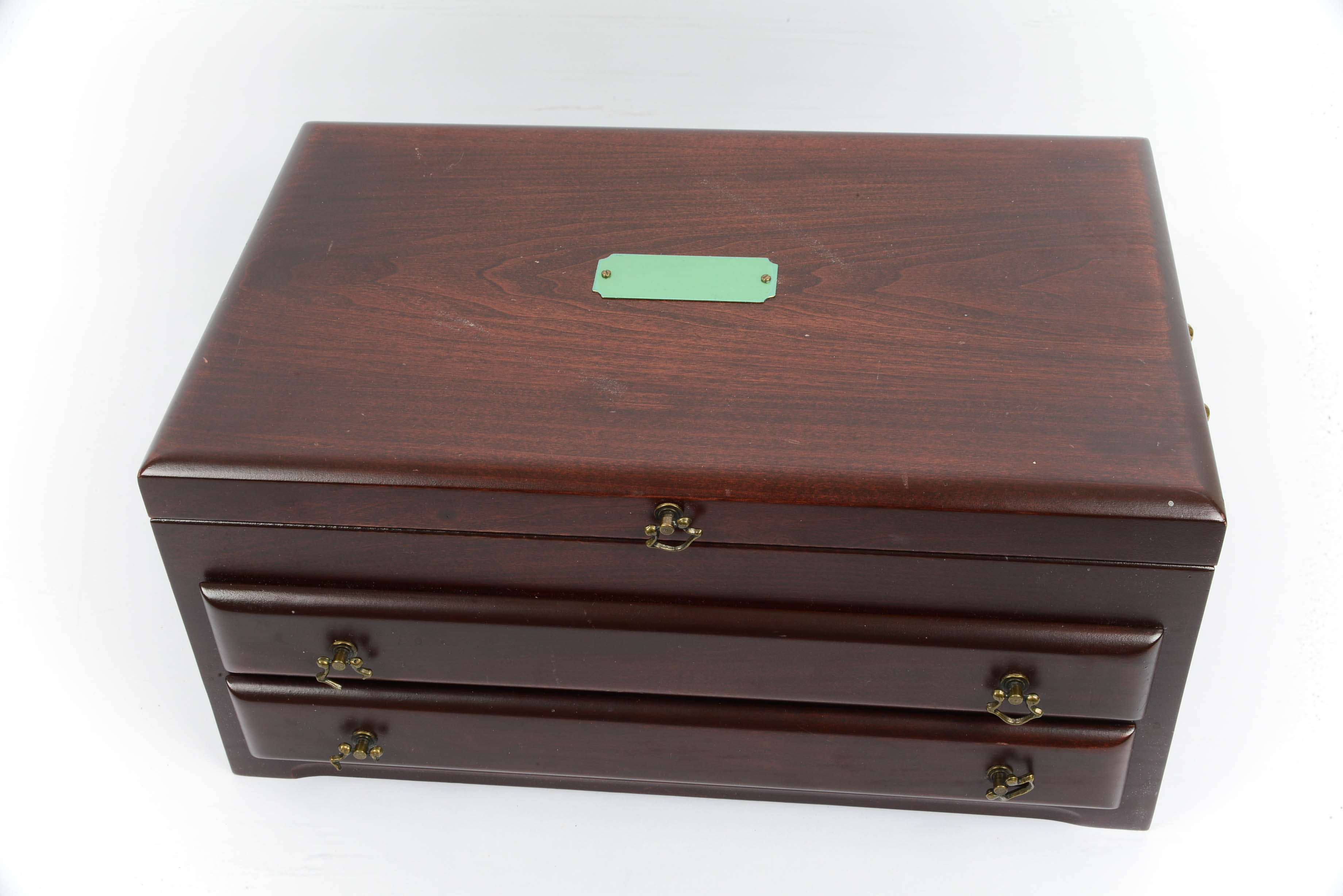 Dark Polished Wood Jewelry Chest