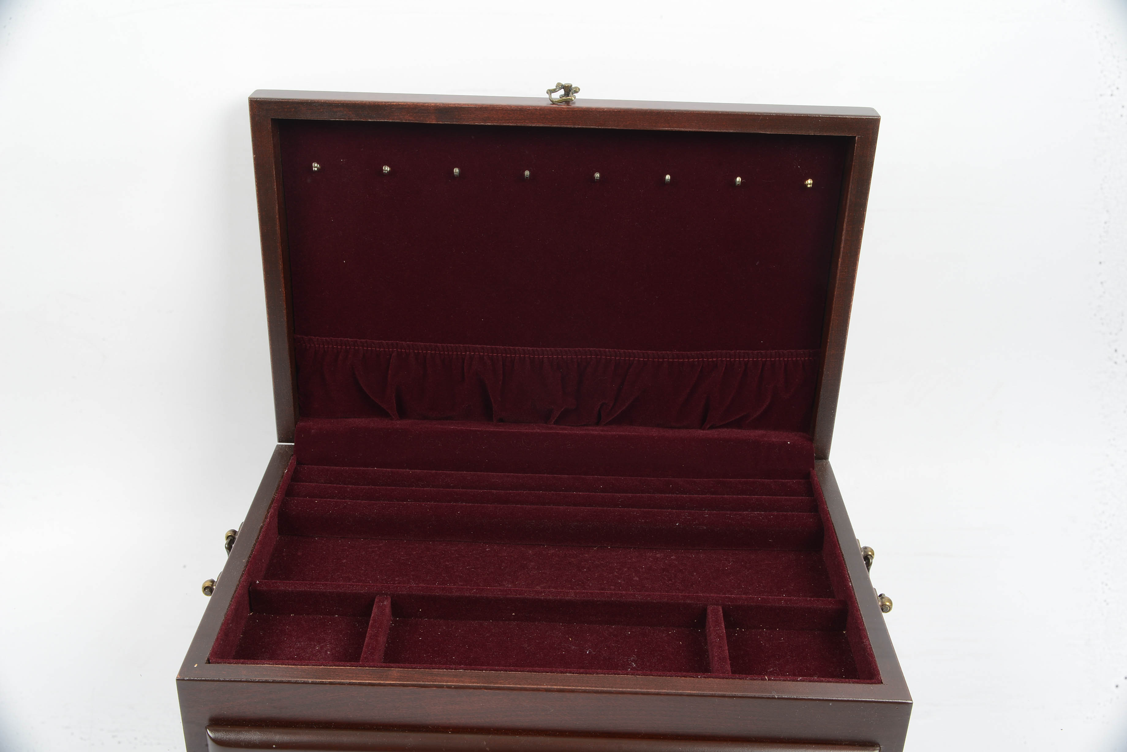 Dark Polished Wood Jewelry Chest