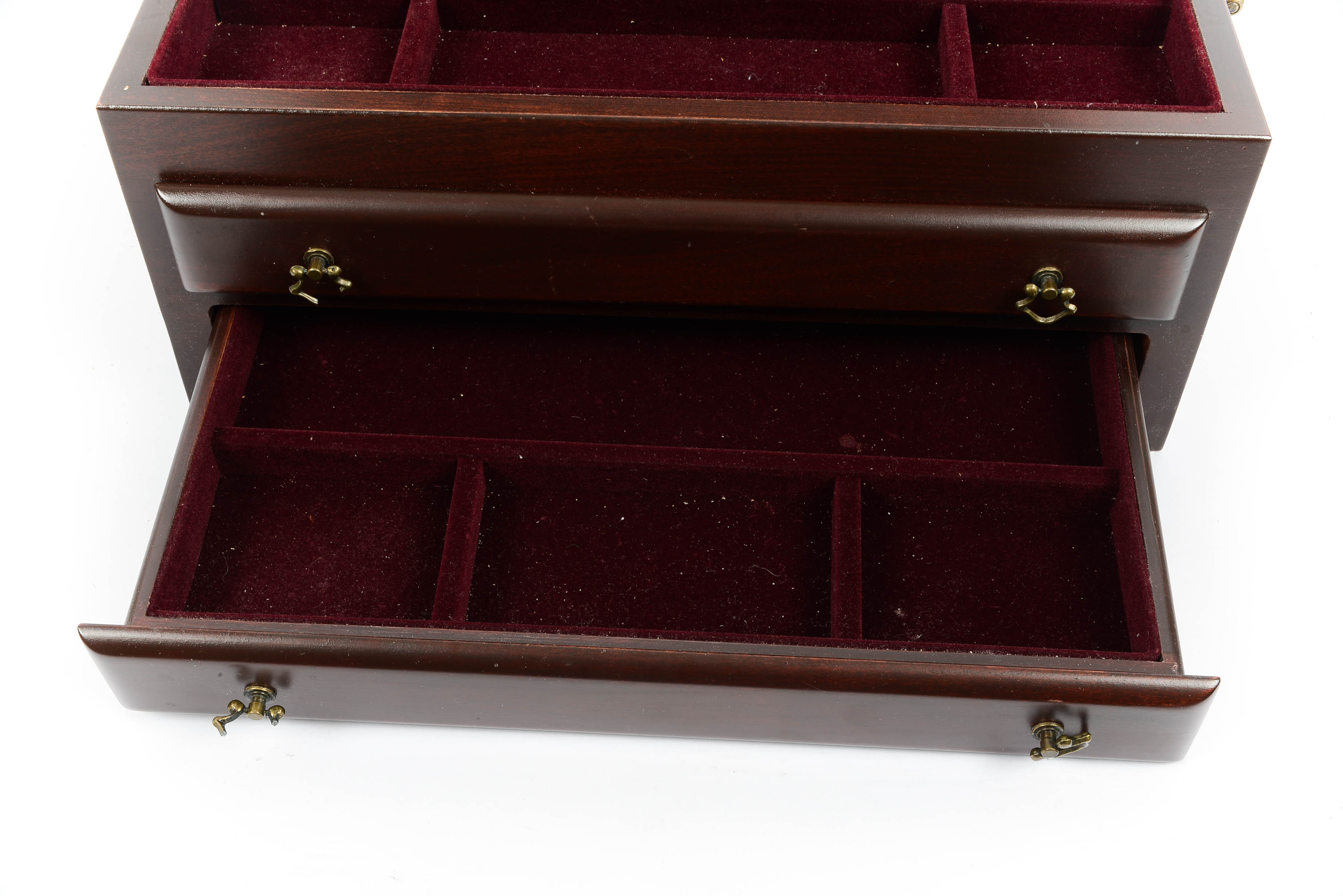 Dark Polished Wood Jewelry Chest