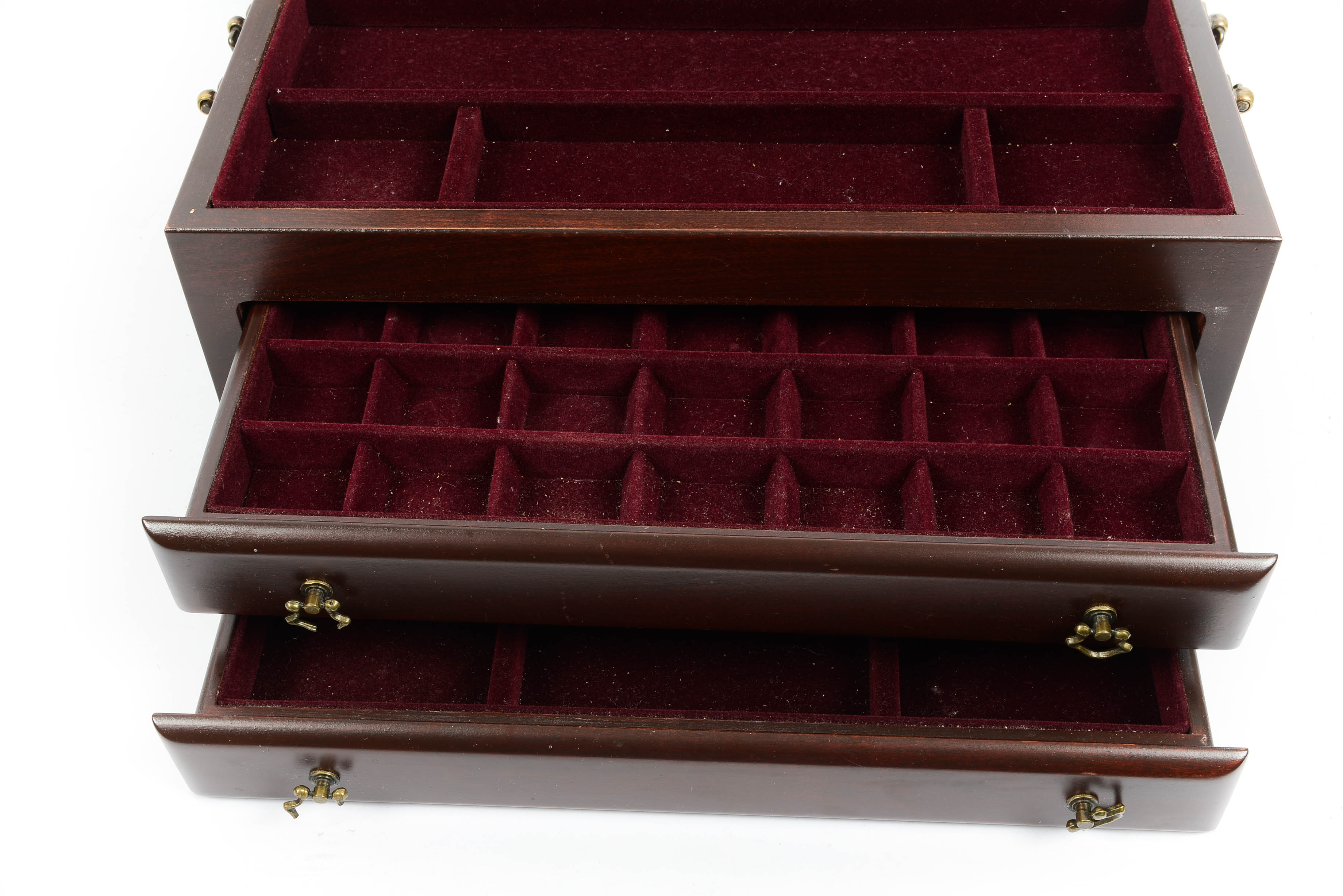 Dark Polished Wood Jewelry Chest