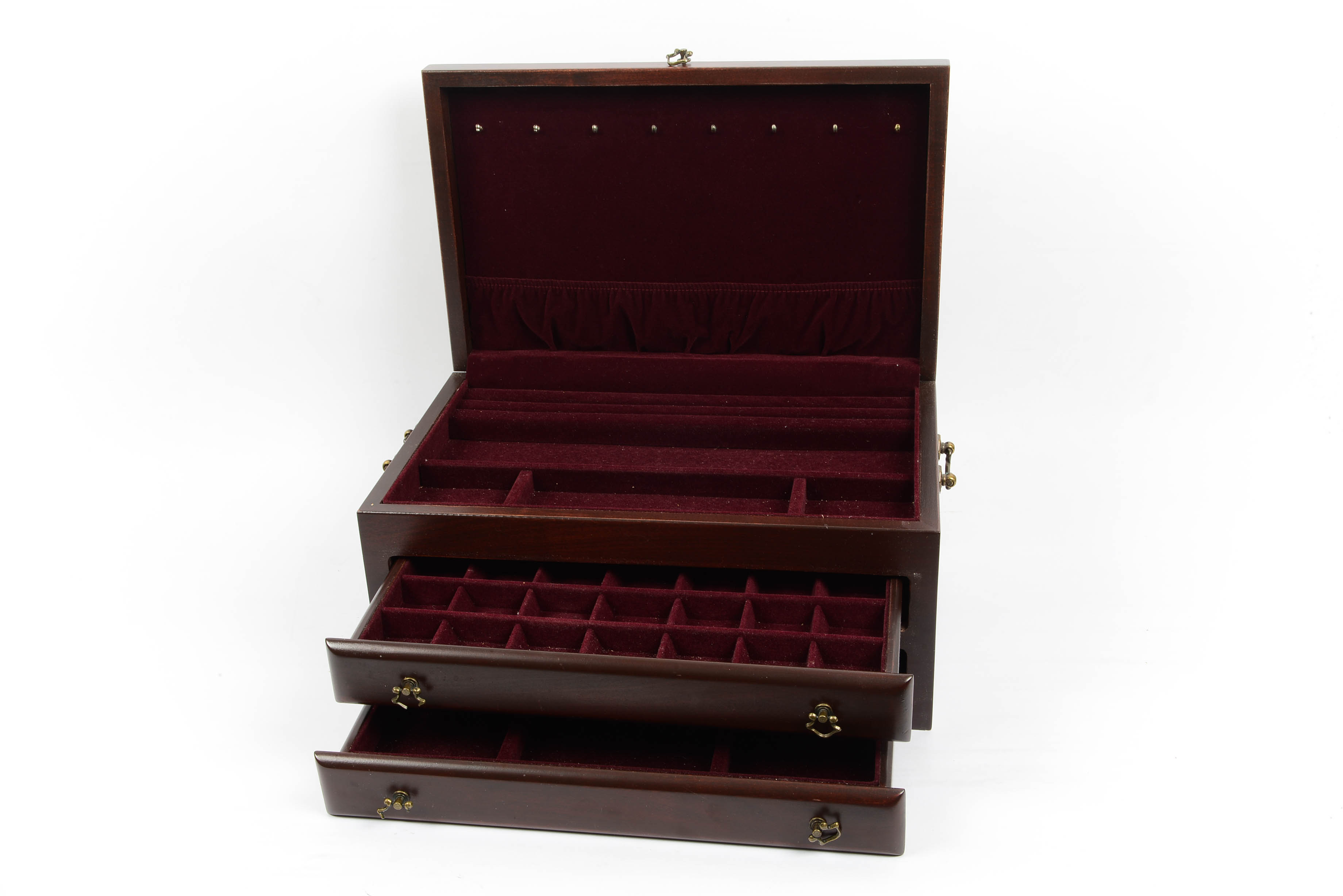 Dark Polished Wood Jewelry Chest