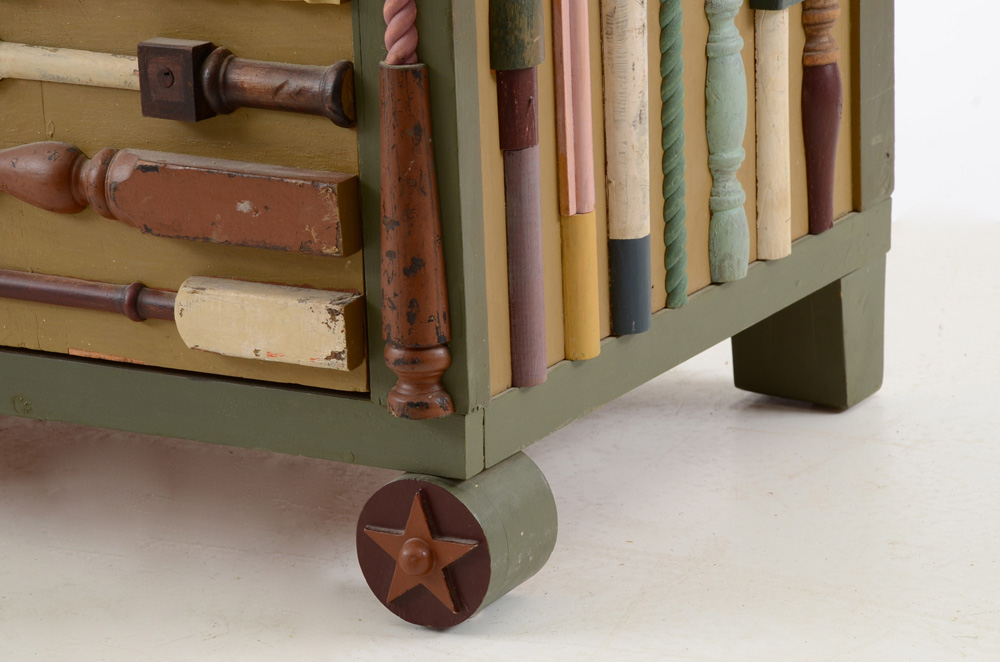 Mid Century Poplar and Oak Chest of Drawers