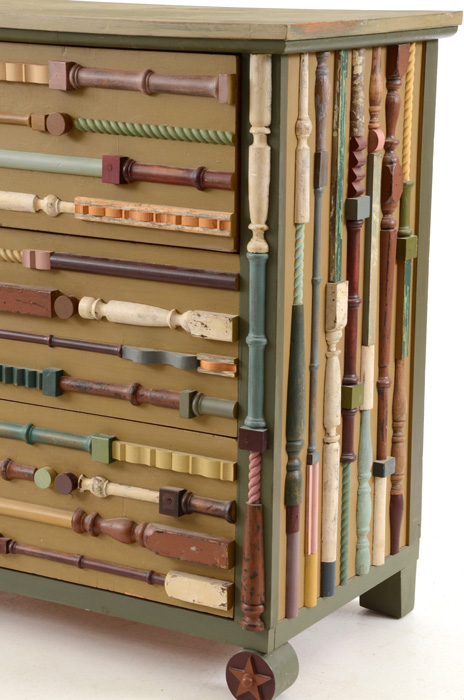 Mid Century Poplar and Oak Chest of Drawers