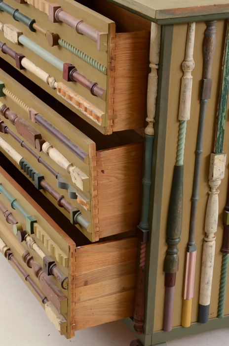 Mid Century Poplar and Oak Chest of Drawers