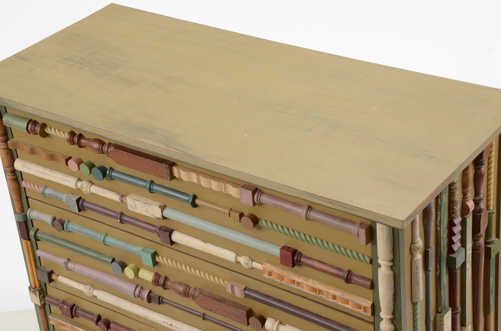 Mid Century Poplar and Oak Chest of Drawers