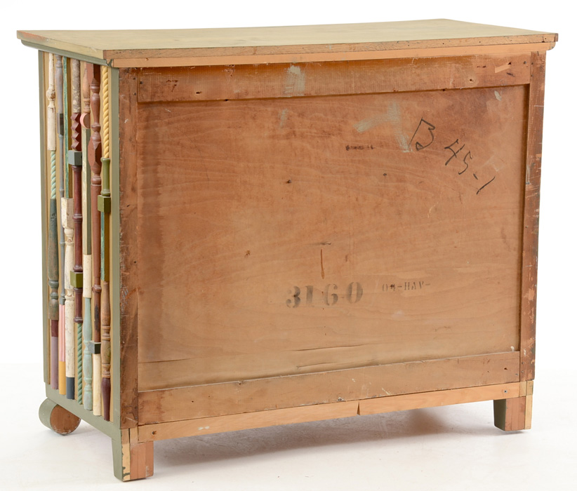 Mid Century Poplar and Oak Chest of Drawers