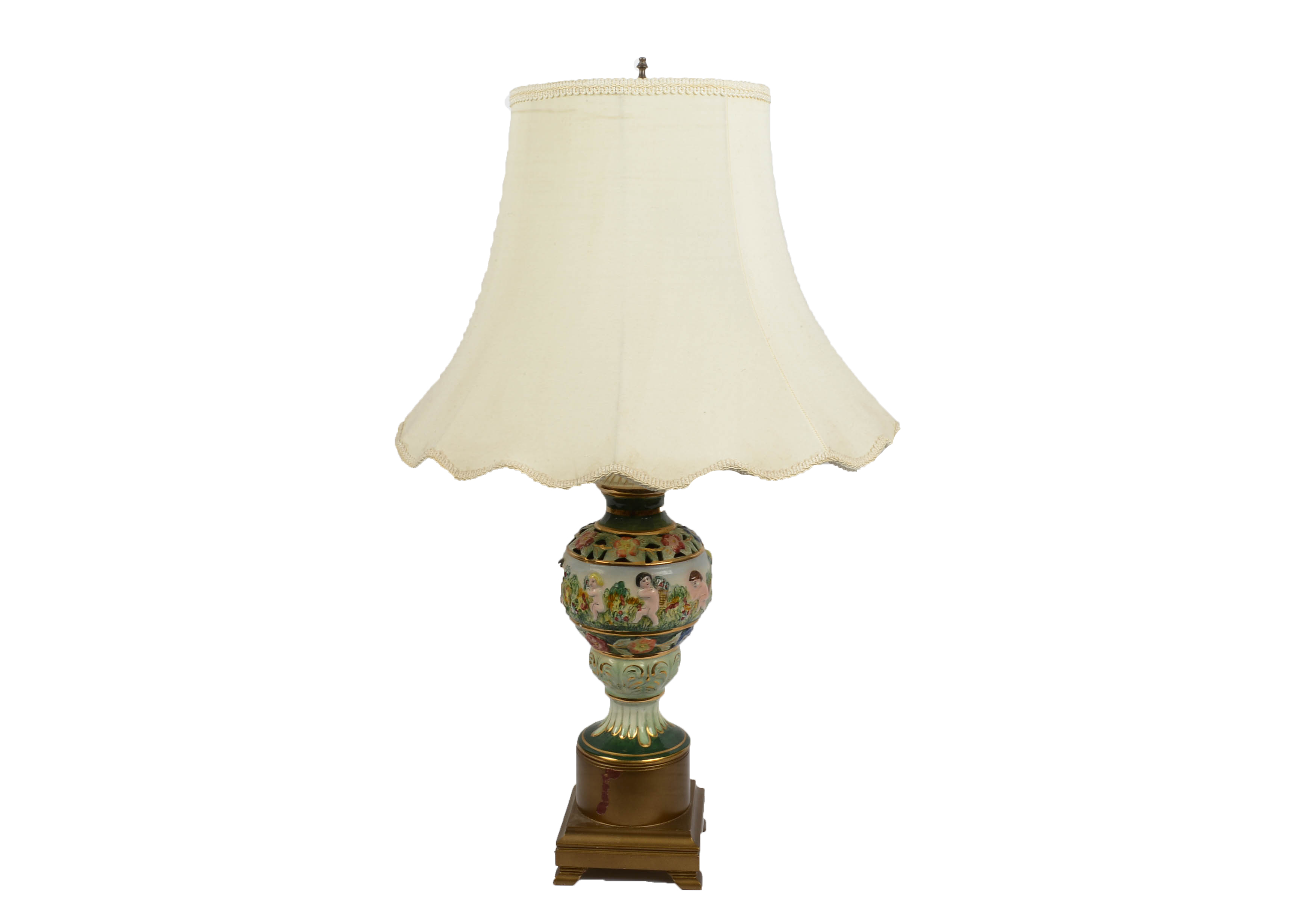 Antique Porcelain Urn Table Base Lamp