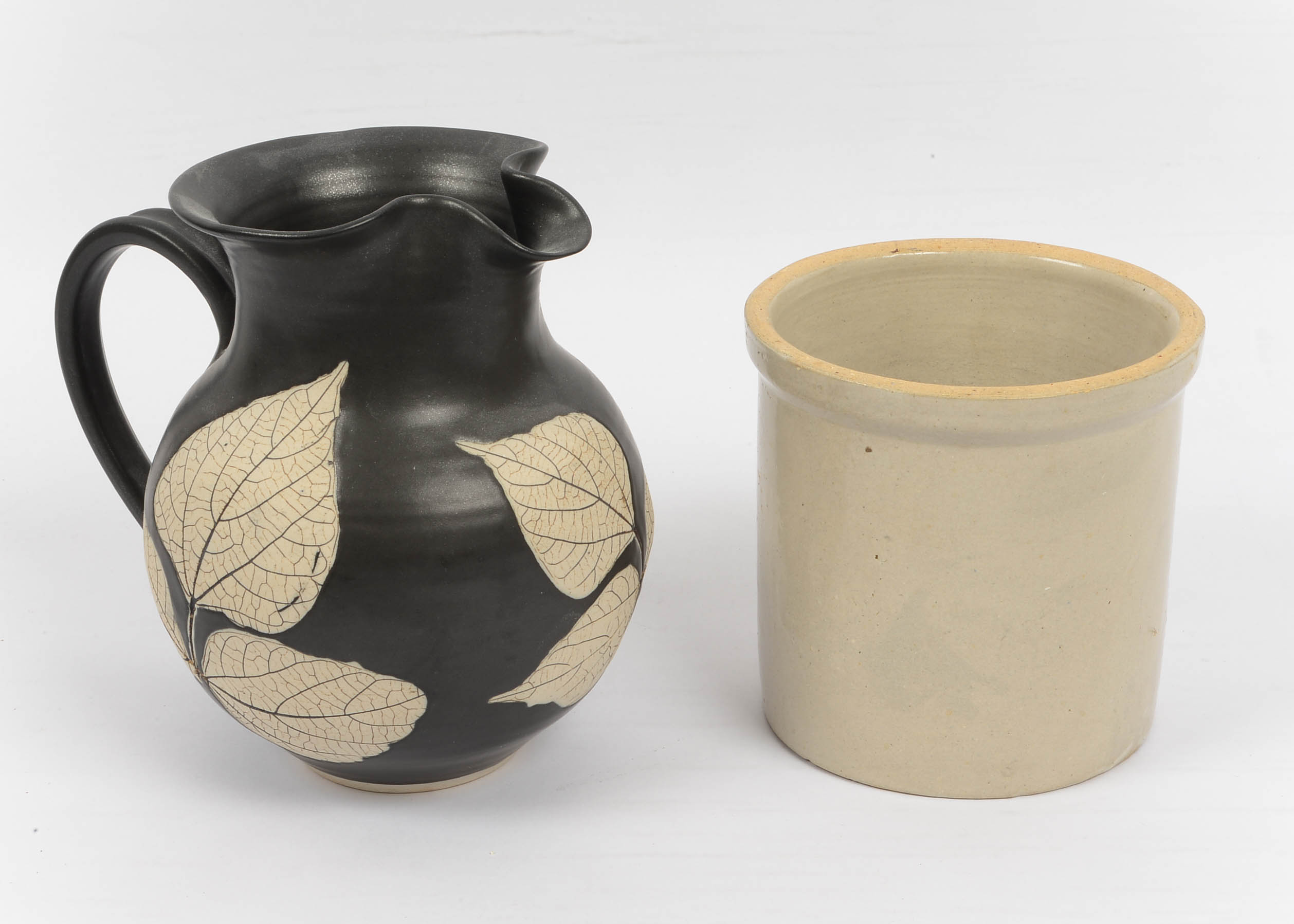 Stoneware Leaf Pitcher