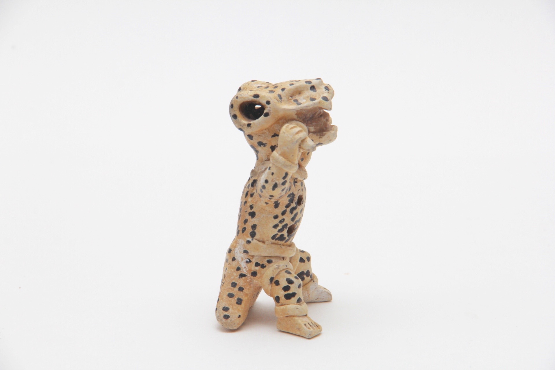 Ceramic Sculpture of Mesoamerican Jaguar Warrior