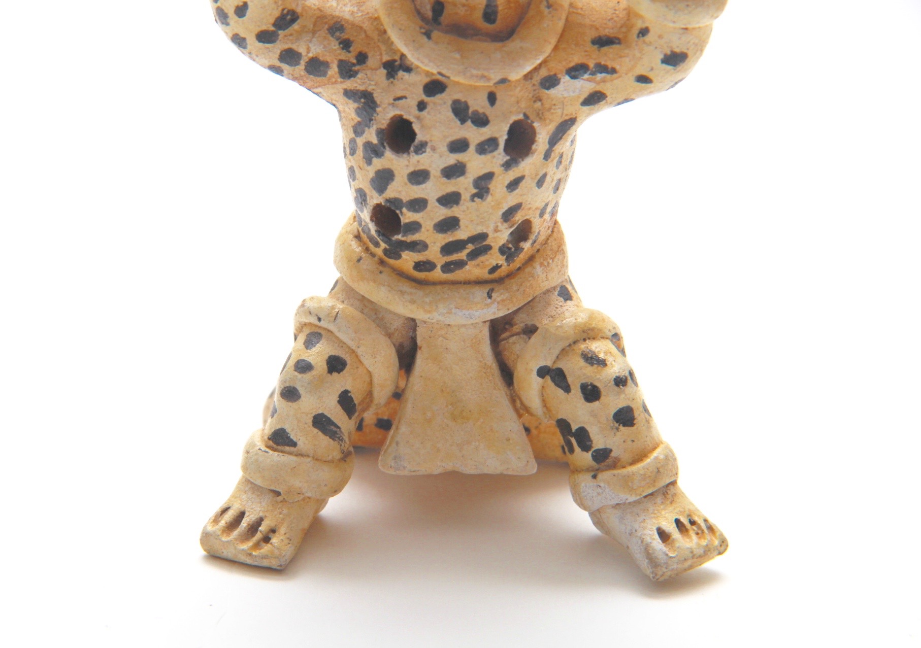 Ceramic Sculpture of Mesoamerican Jaguar Warrior