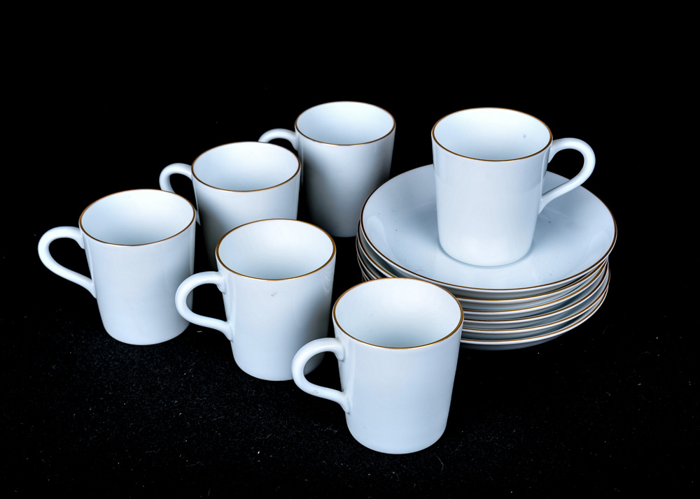 Fukagawa for Tiffany & Co. Demitasse Cup and Saucer Set of Six