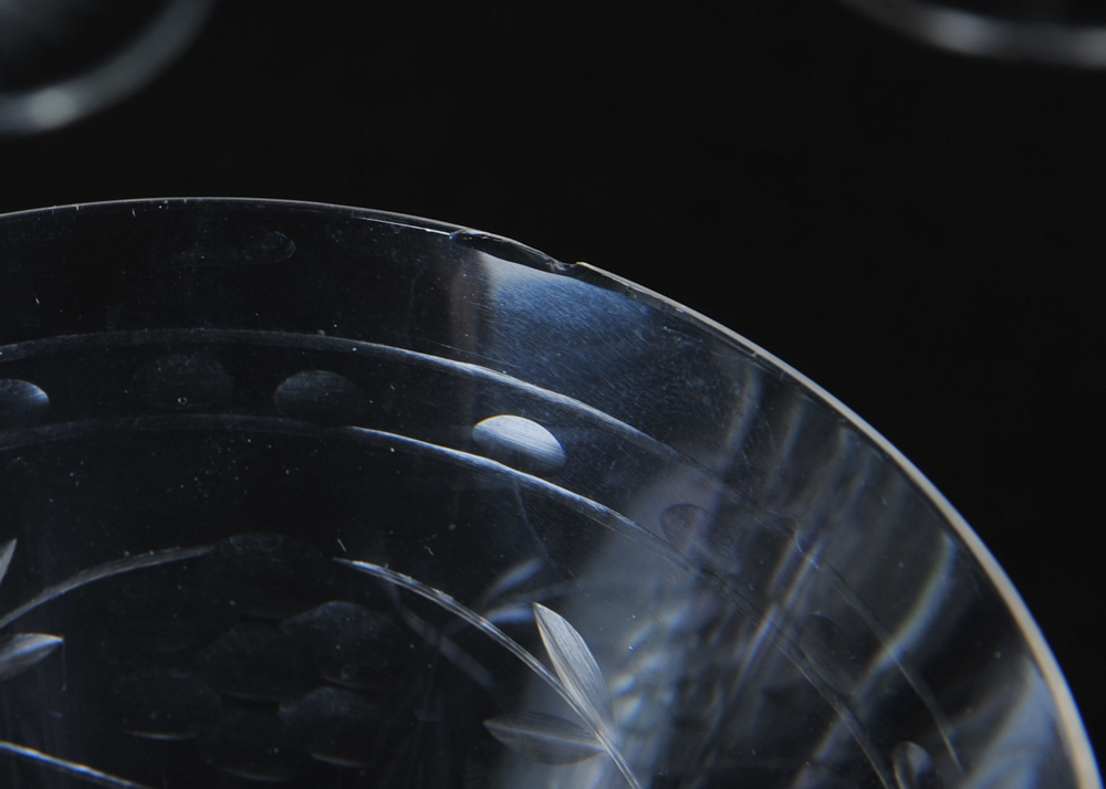 Set of Vintage Cut Glass Stemware