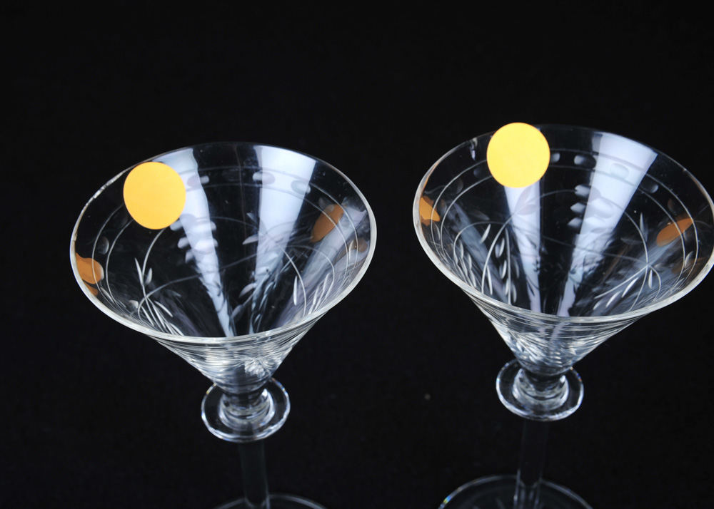 Set of Vintage Cut Glass Stemware