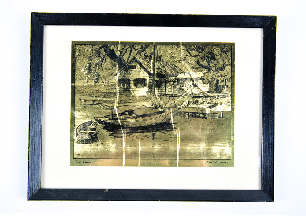 Quintet of Lionel Barrymore Gold Foil Etchings