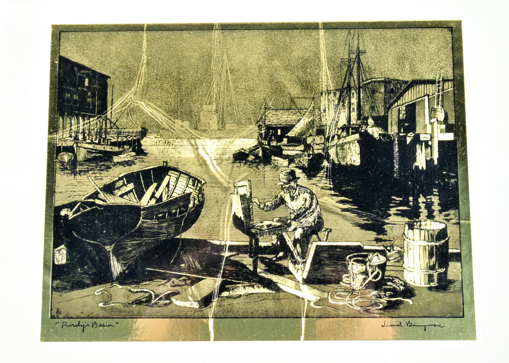 Quintet of Lionel Barrymore Gold Foil Etchings