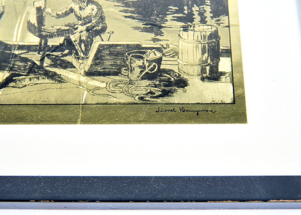 Quintet of Lionel Barrymore Gold Foil Etchings