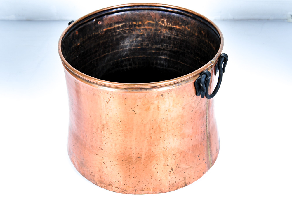 Copper Vessel and Abstract Metal Table Lamps