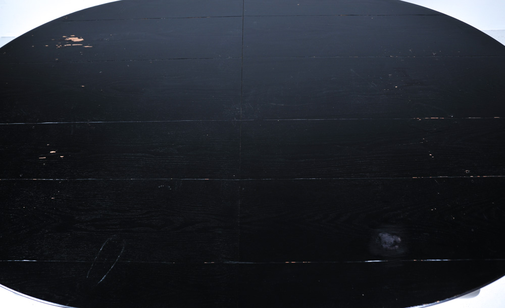 Black Painted Wood Oval Dining Table
