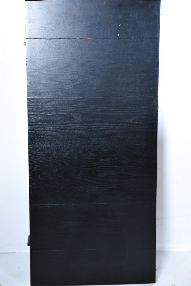 Black Painted Wood Oval Dining Table