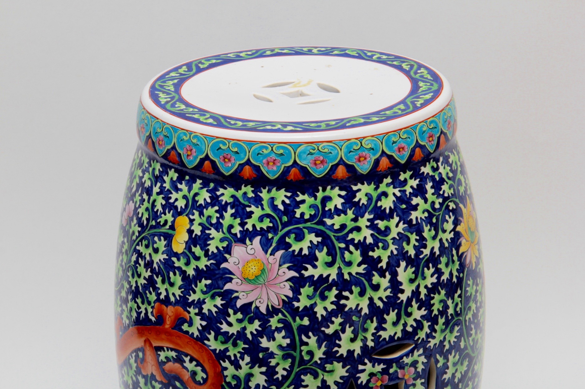 Ornate Hand-painted Porcelain Garden Stool