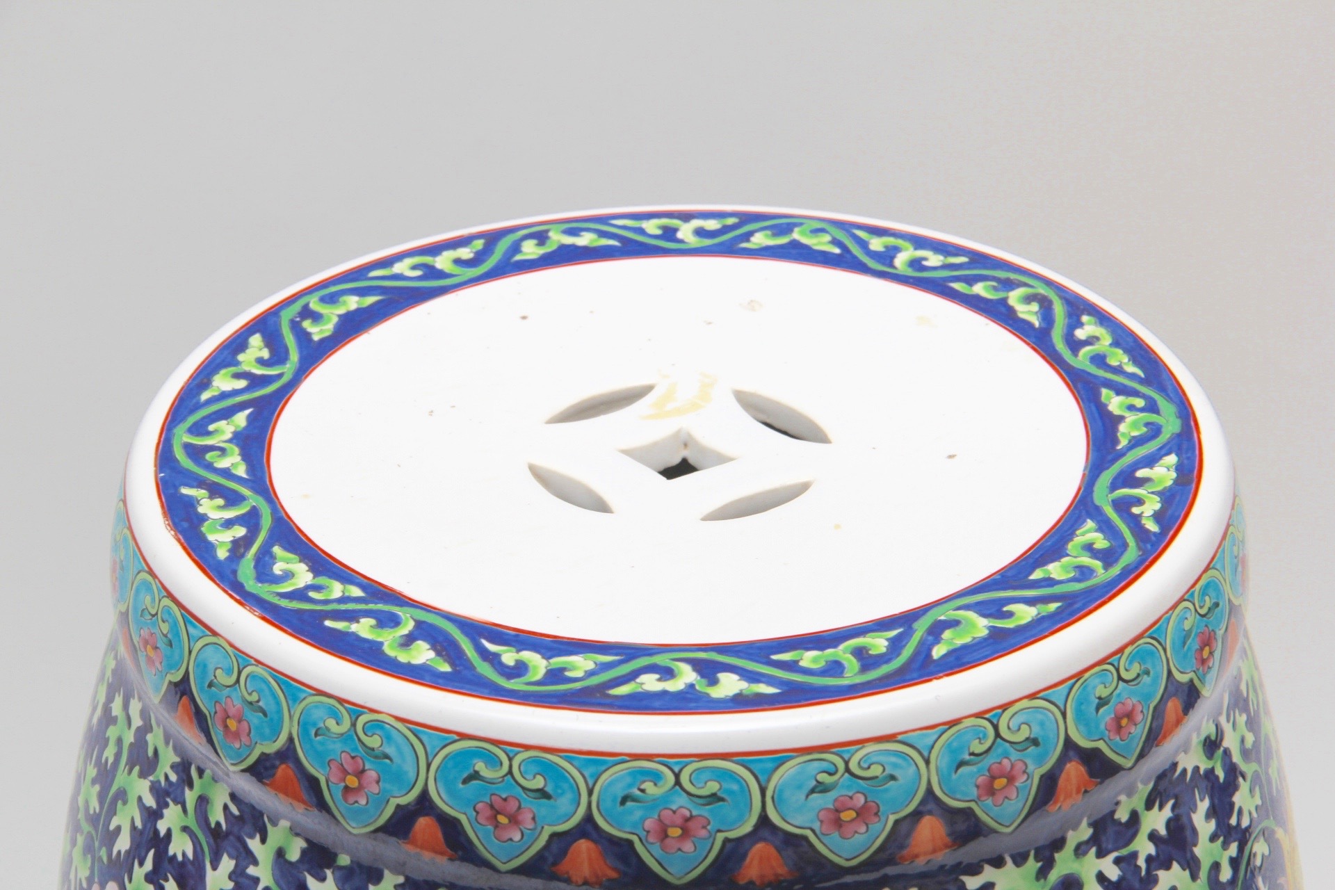 Ornate Hand-painted Porcelain Garden Stool