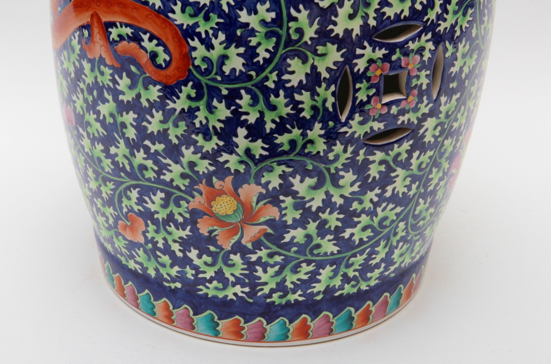 Ornate Hand-painted Porcelain Garden Stool