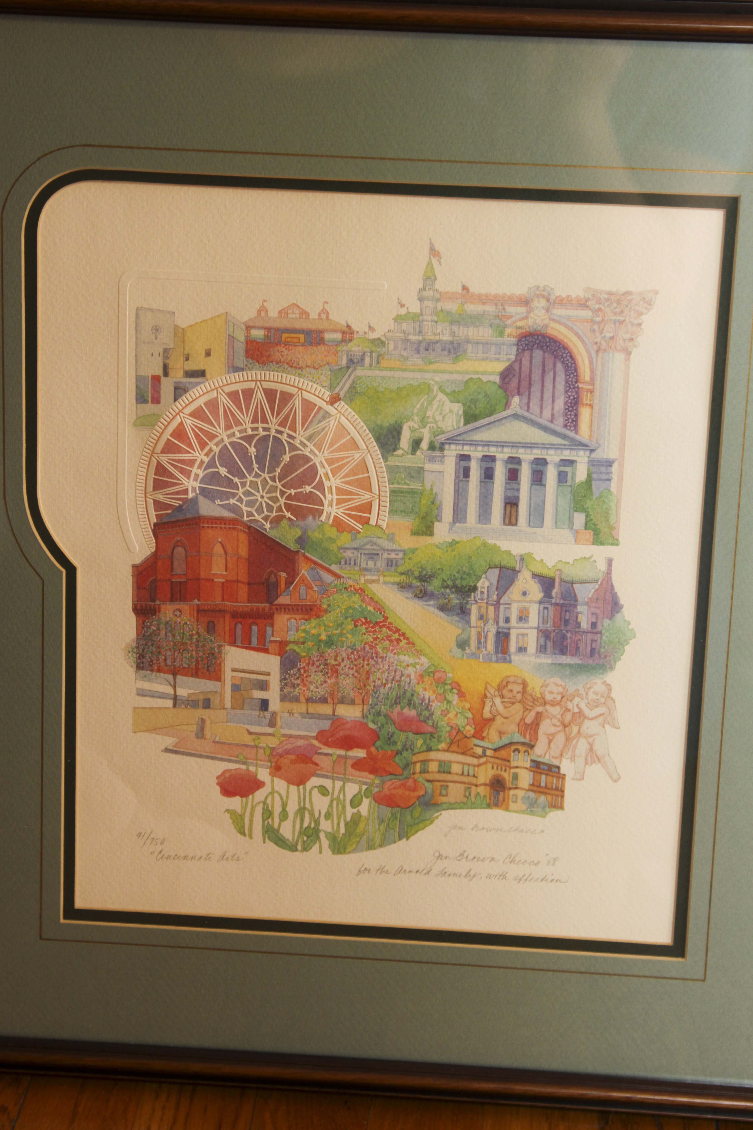 Three Jan Brown Cheeco Framed "Cincinnati Scenes" Prints