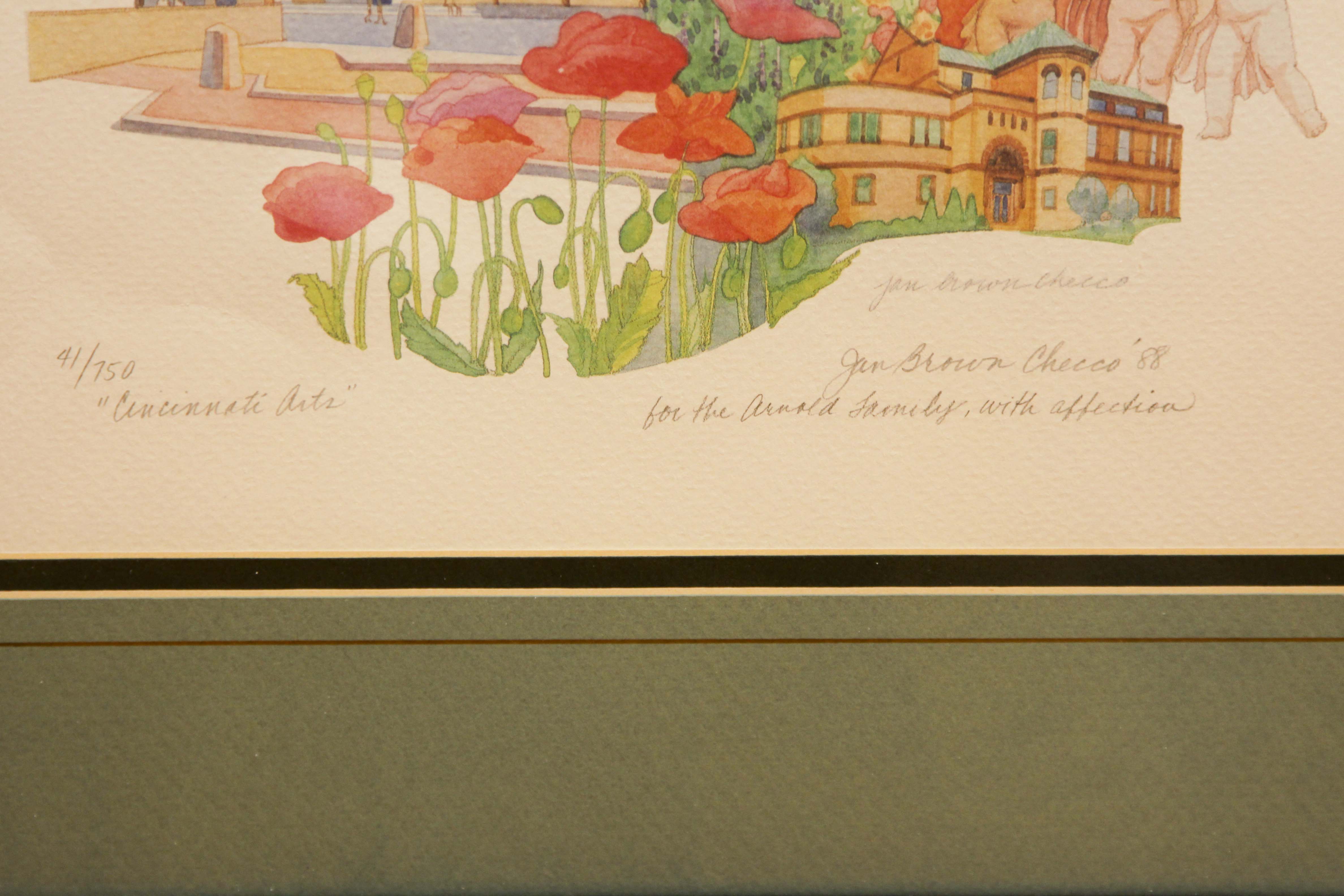 Three Jan Brown Cheeco Framed "Cincinnati Scenes" Prints