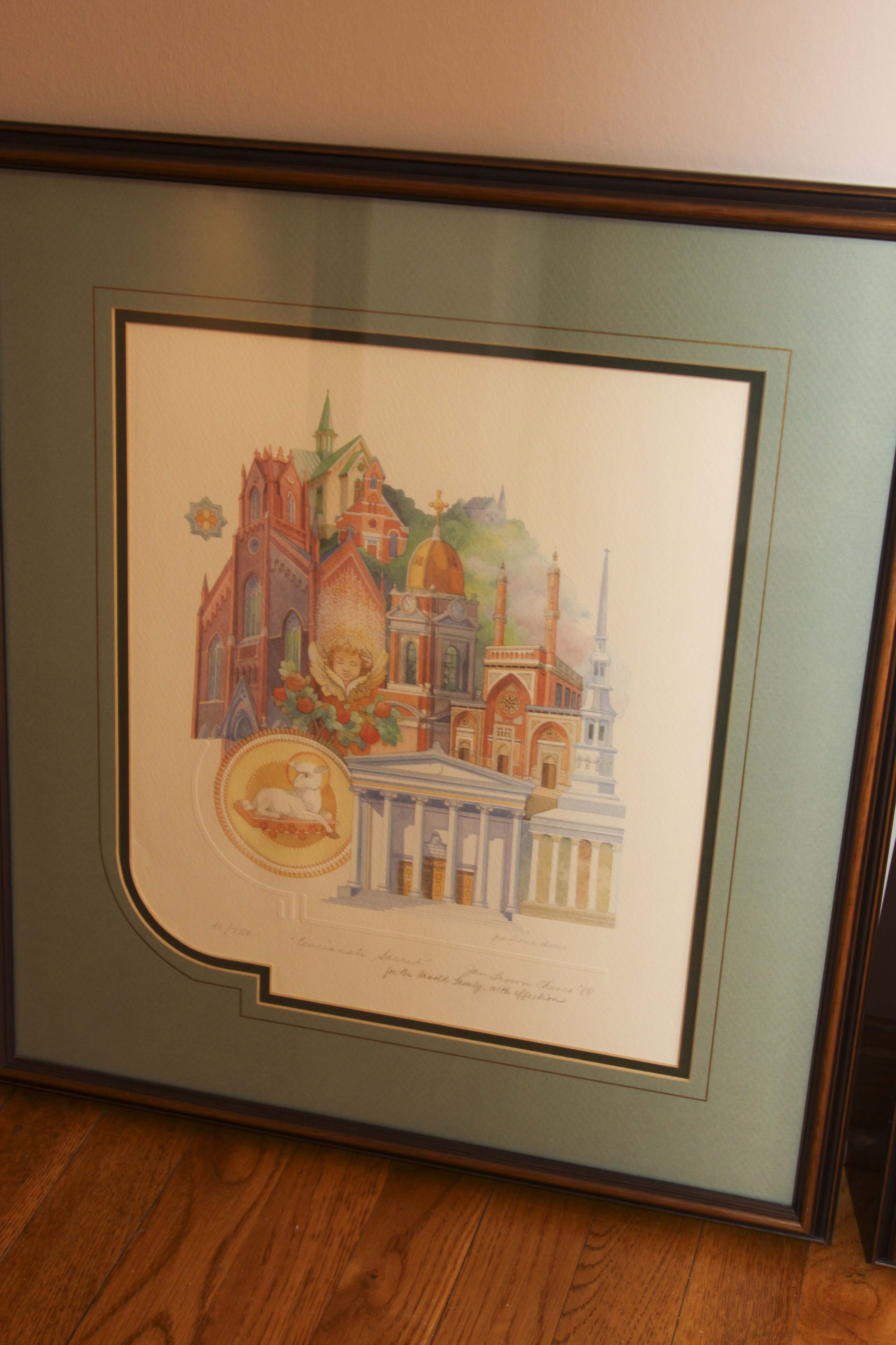 Three Jan Brown Cheeco Framed "Cincinnati Scenes" Prints