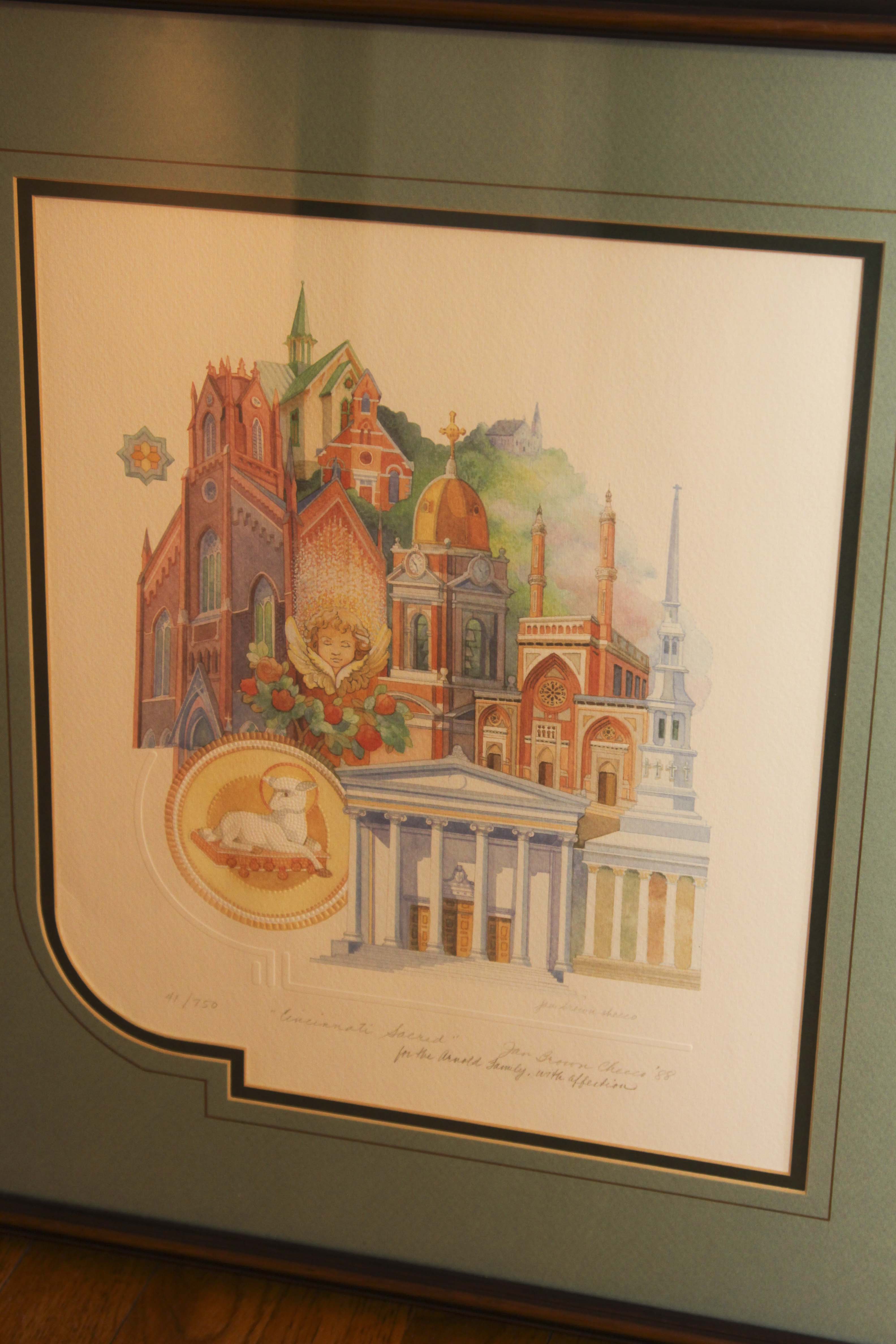 Three Jan Brown Cheeco Framed "Cincinnati Scenes" Prints