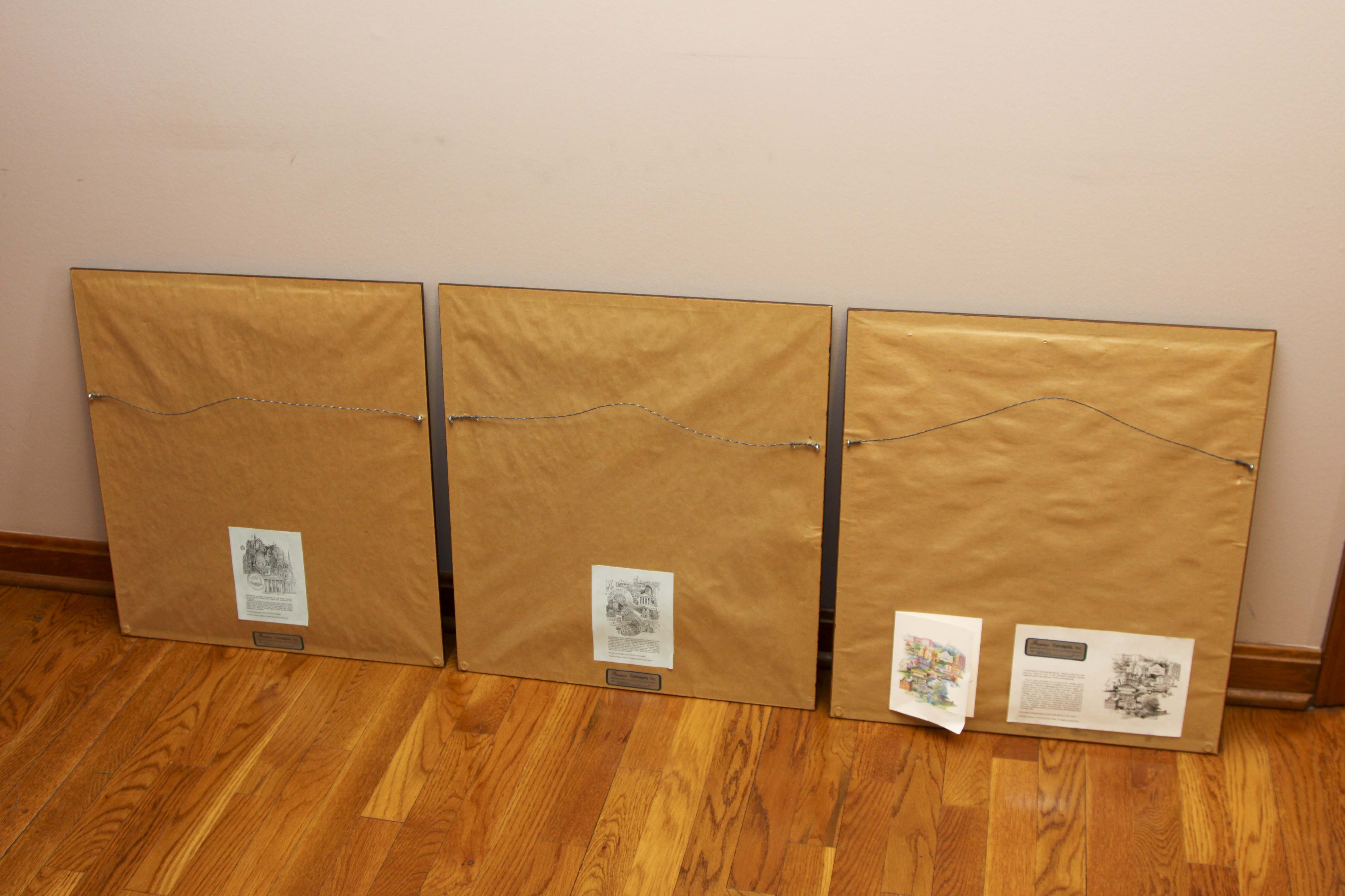 Three Jan Brown Cheeco Framed "Cincinnati Scenes" Prints