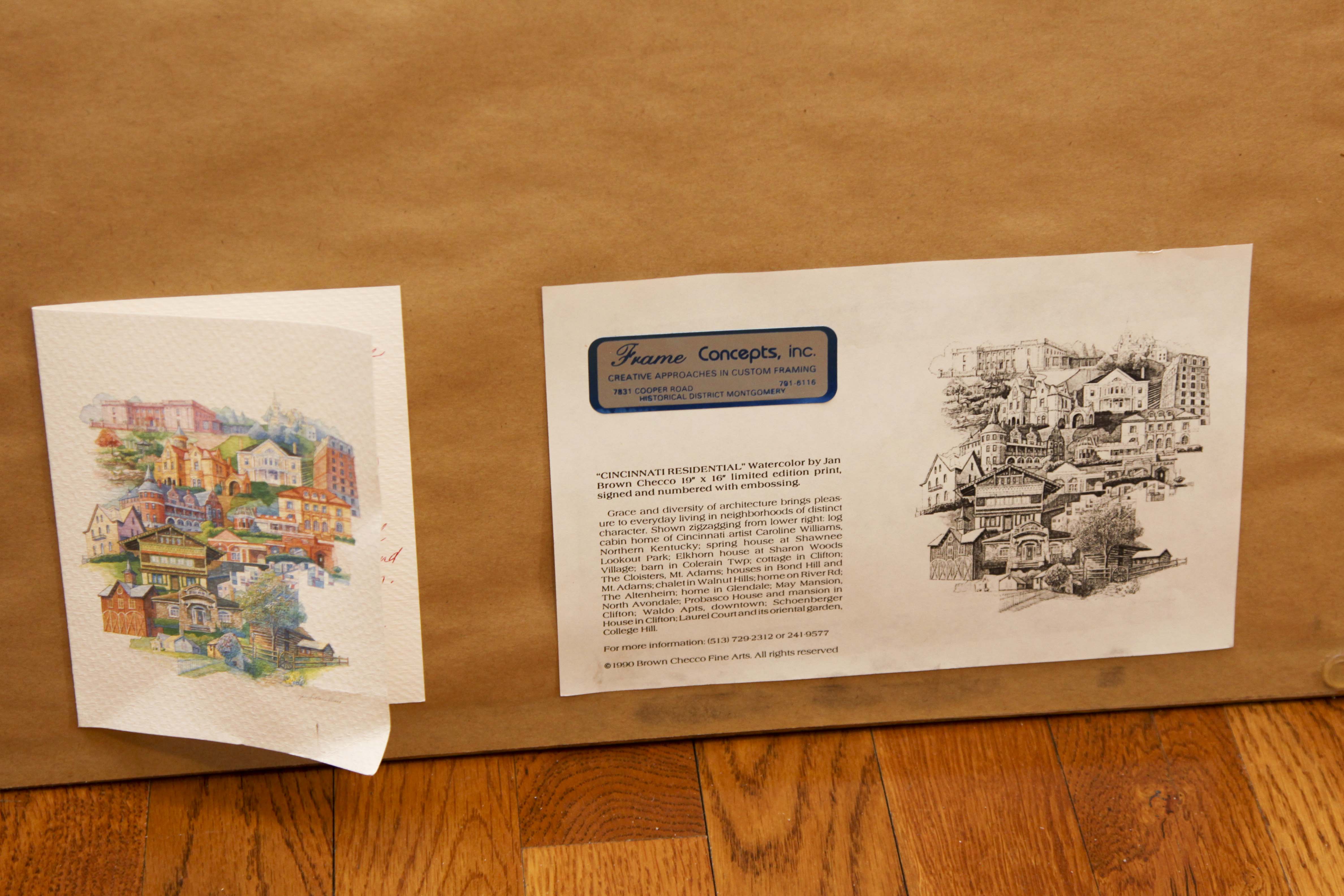 Three Jan Brown Cheeco Framed "Cincinnati Scenes" Prints