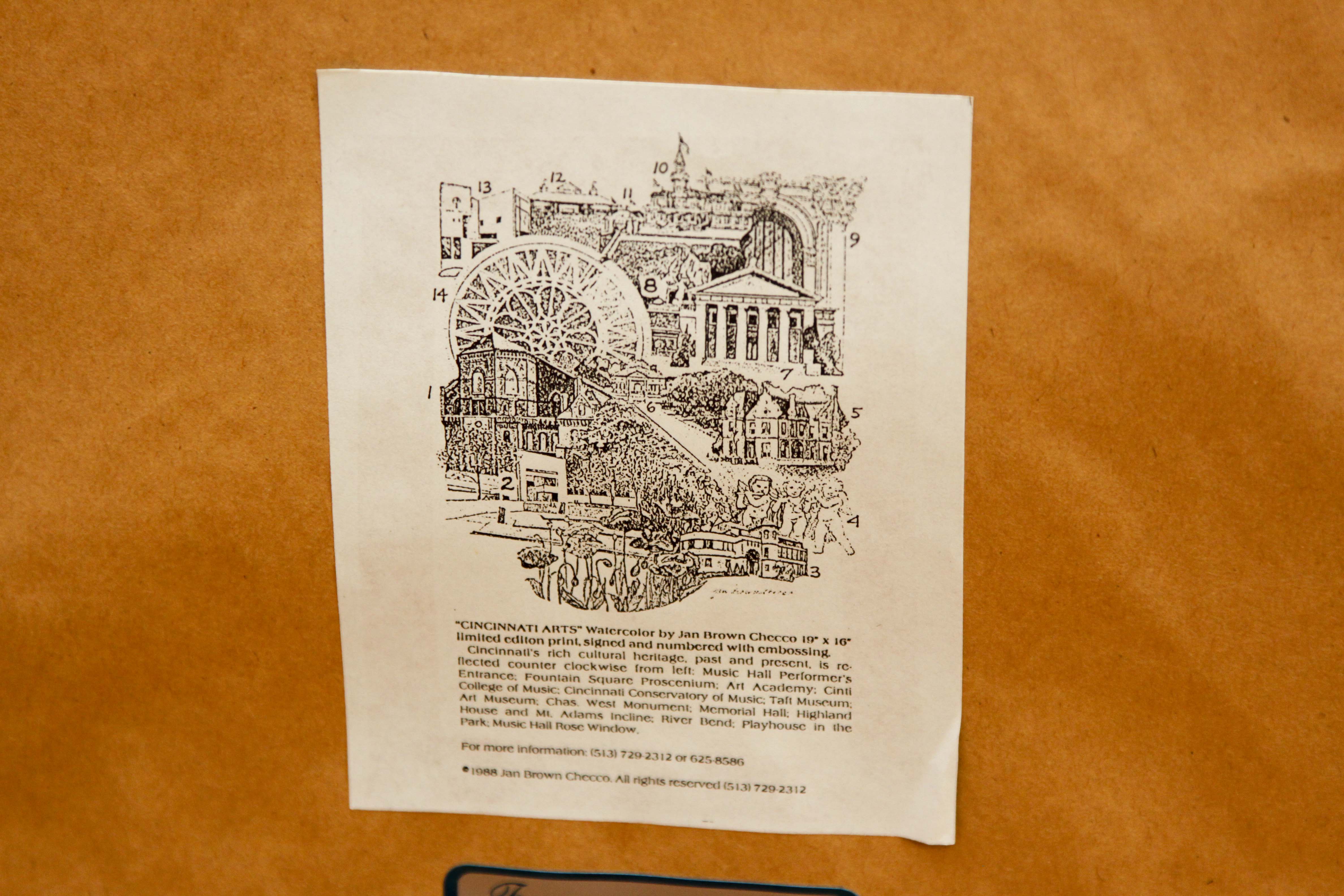 Three Jan Brown Cheeco Framed "Cincinnati Scenes" Prints