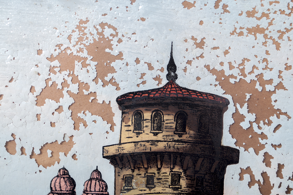 Reverse Glass Painting of Heidelberg Castle