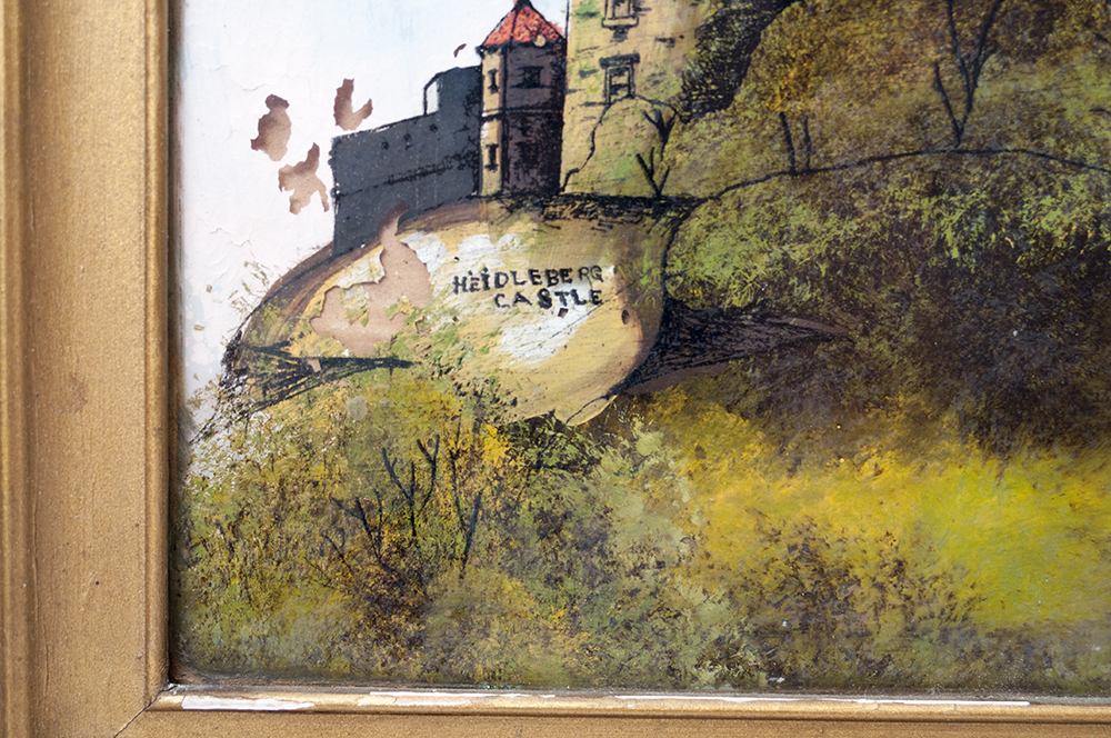 Reverse Glass Painting of Heidelberg Castle