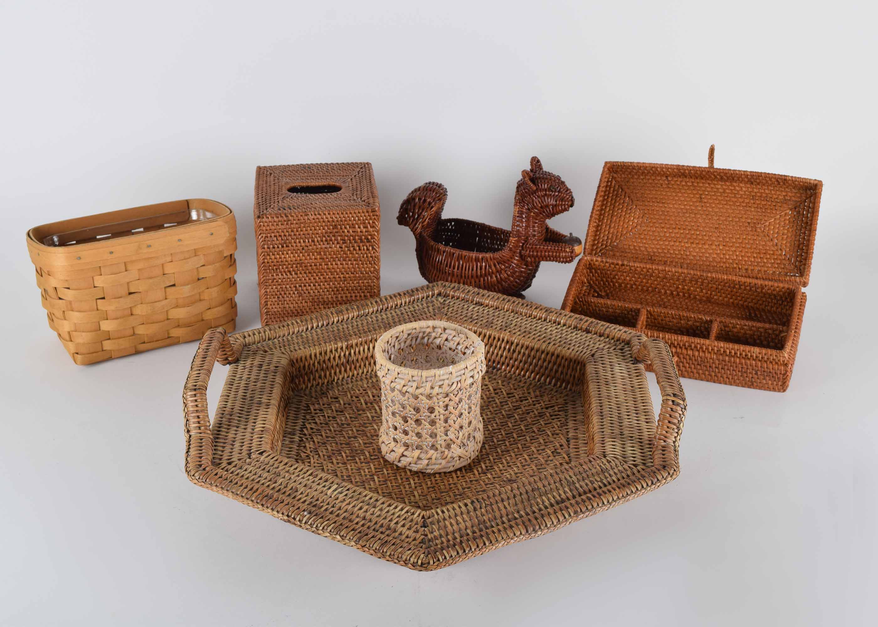 Rattan and Wicker Storage Basket Assortment