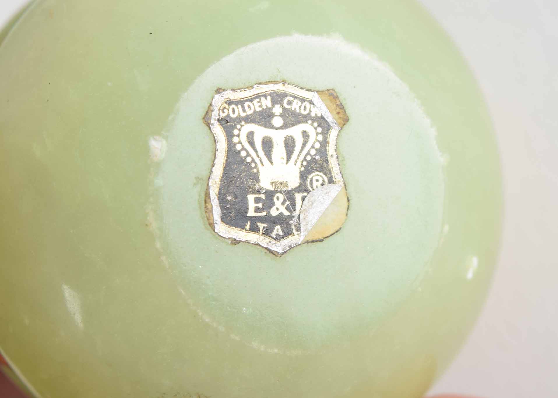 Vintage Ebeling and Reuss Jade and Brass Apple Trinket Box