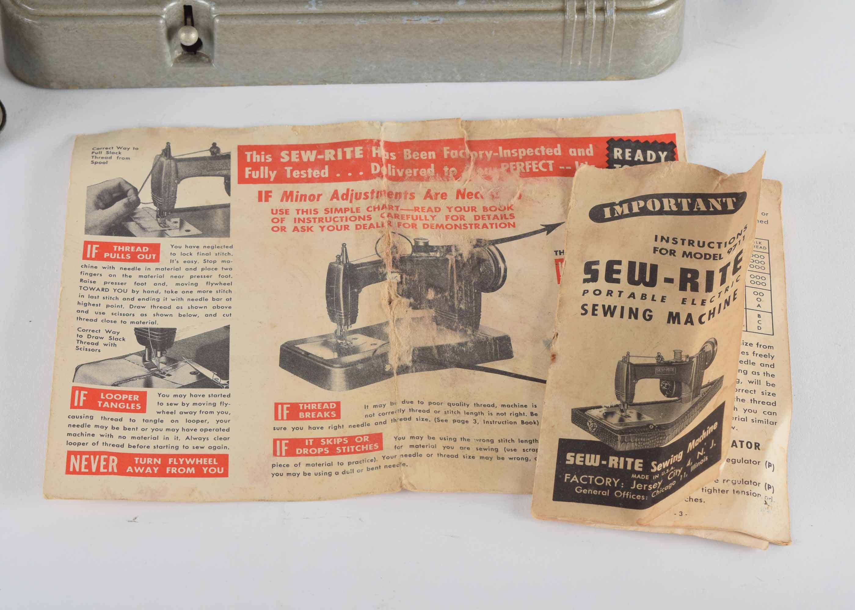 Vintage Sew Rite Model 9711 Sewing Machine