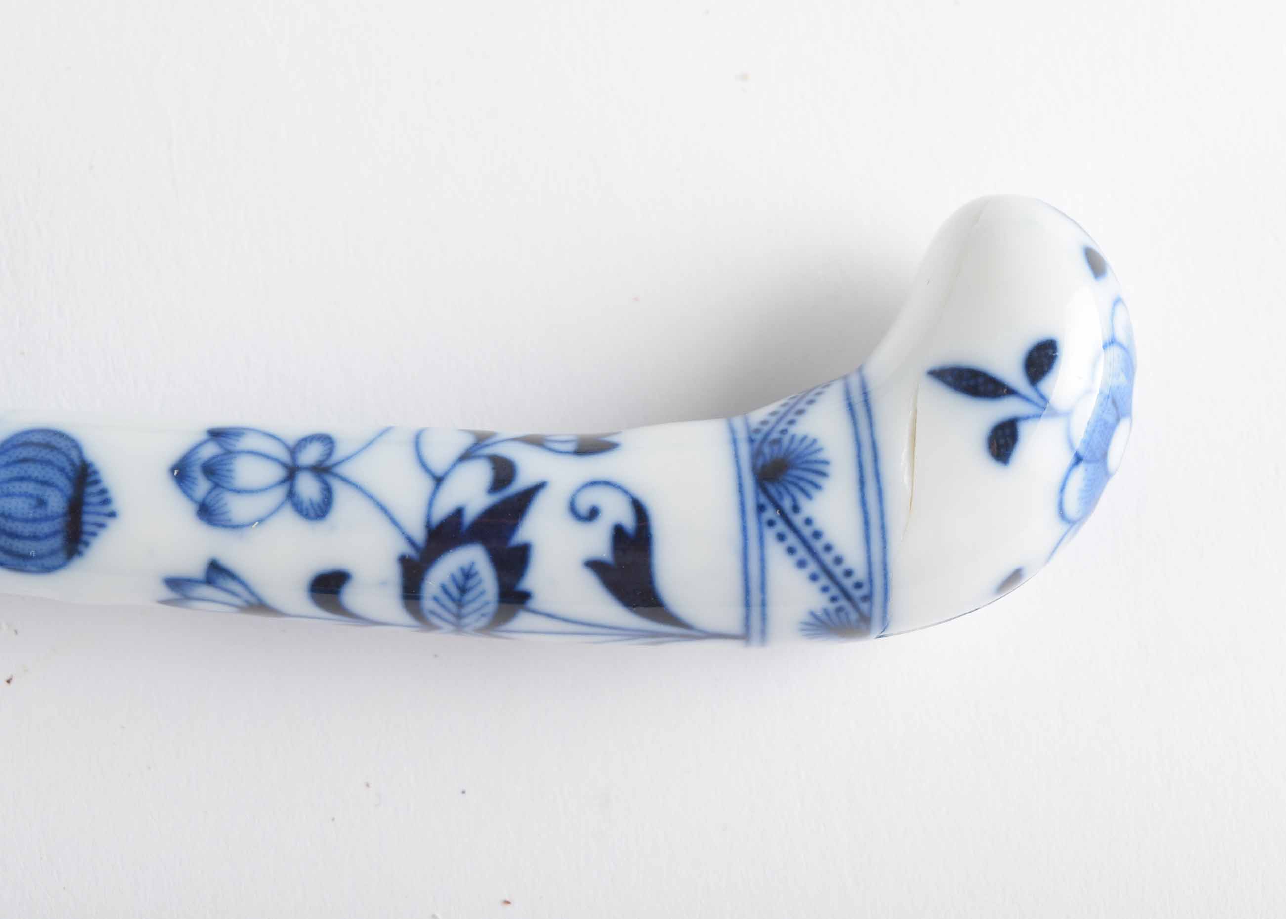 Prill Blue Onion Sheffield England Blue Danube Stainless Cheese Server Pair