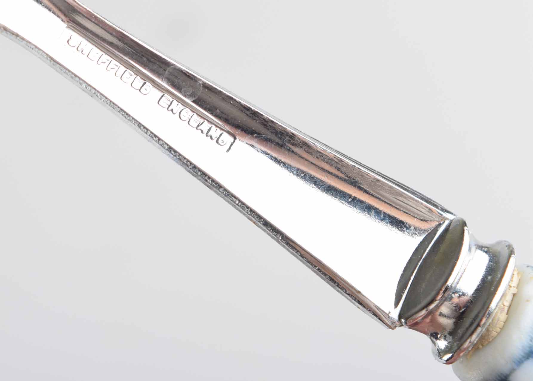 Prill Blue Onion Sheffield England Blue Danube Stainless Cheese Server Pair