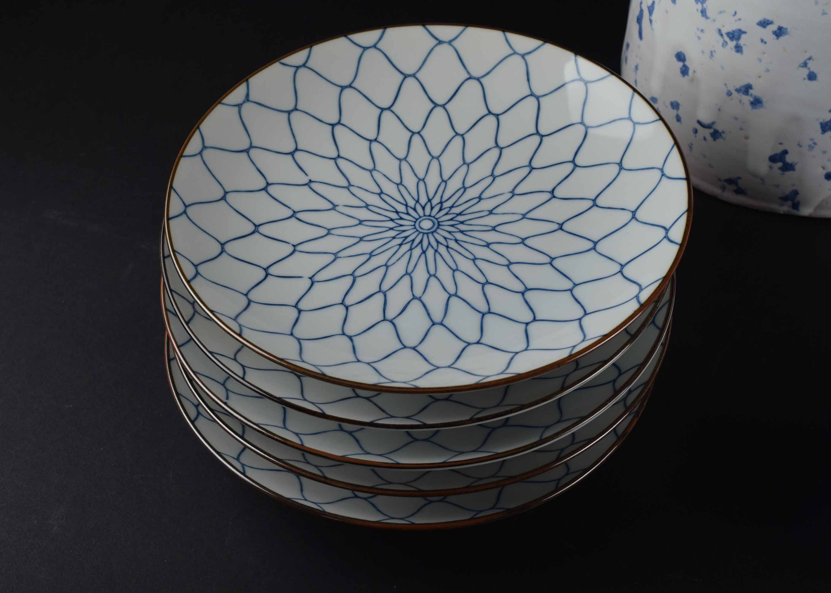 Blue and White Kitchen Serving Items and Canisters