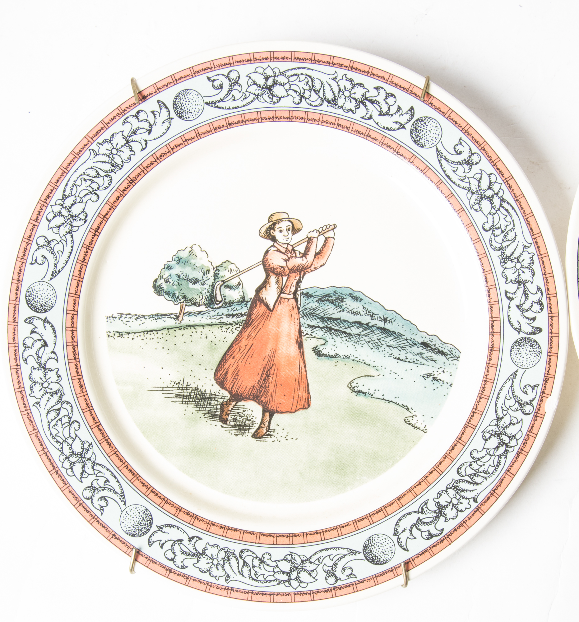 Pair of Vintage Decorative Golf Plates