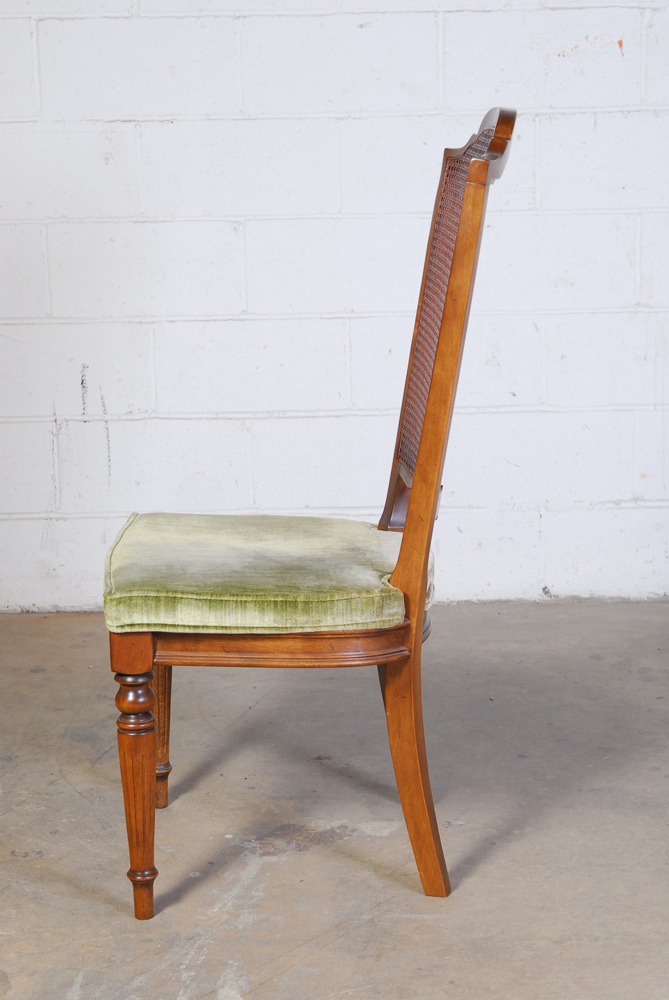 Set of Four Ethan Allen Cane Back Dining Chairs