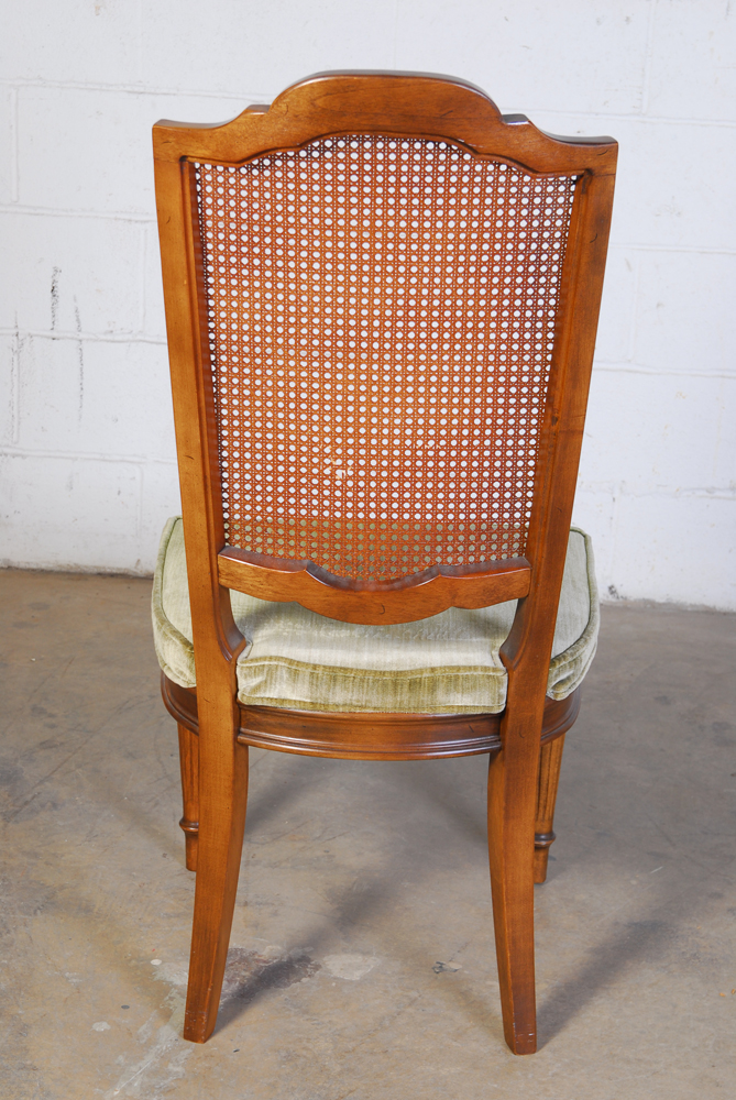 Set of Four Ethan Allen Cane Back Dining Chairs