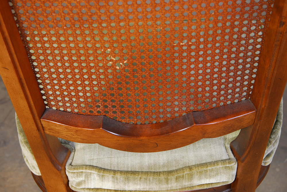 Set of Four Ethan Allen Cane Back Dining Chairs