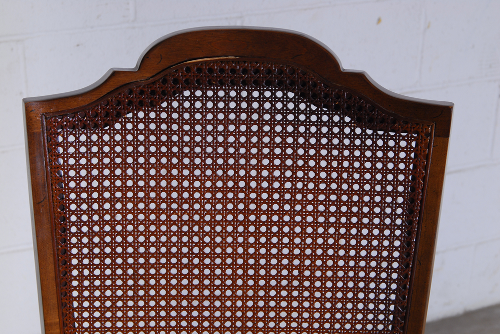 Set of Four Ethan Allen Cane Back Dining Chairs